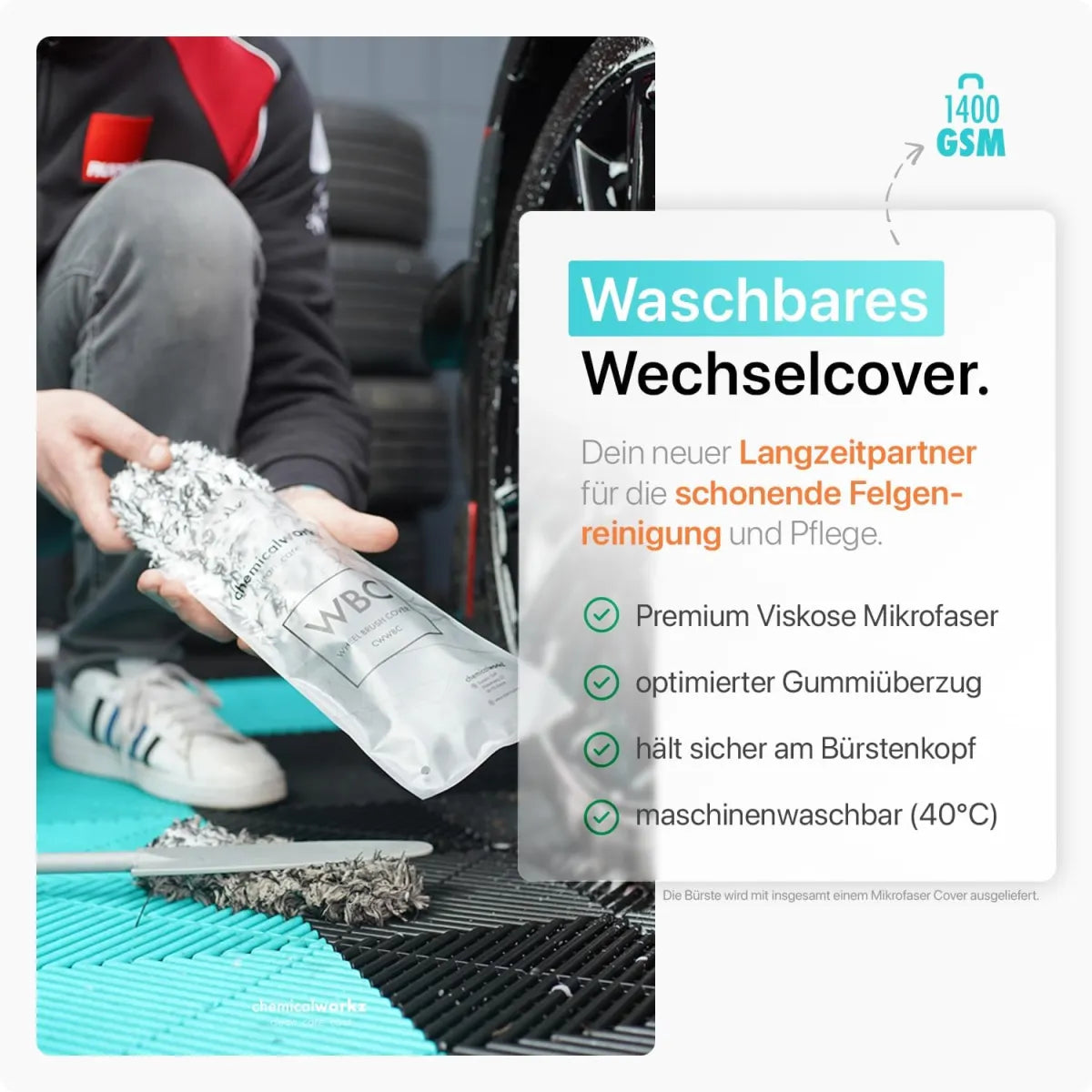 Flat Wheel Brush Mikrofaser Felgenbürste