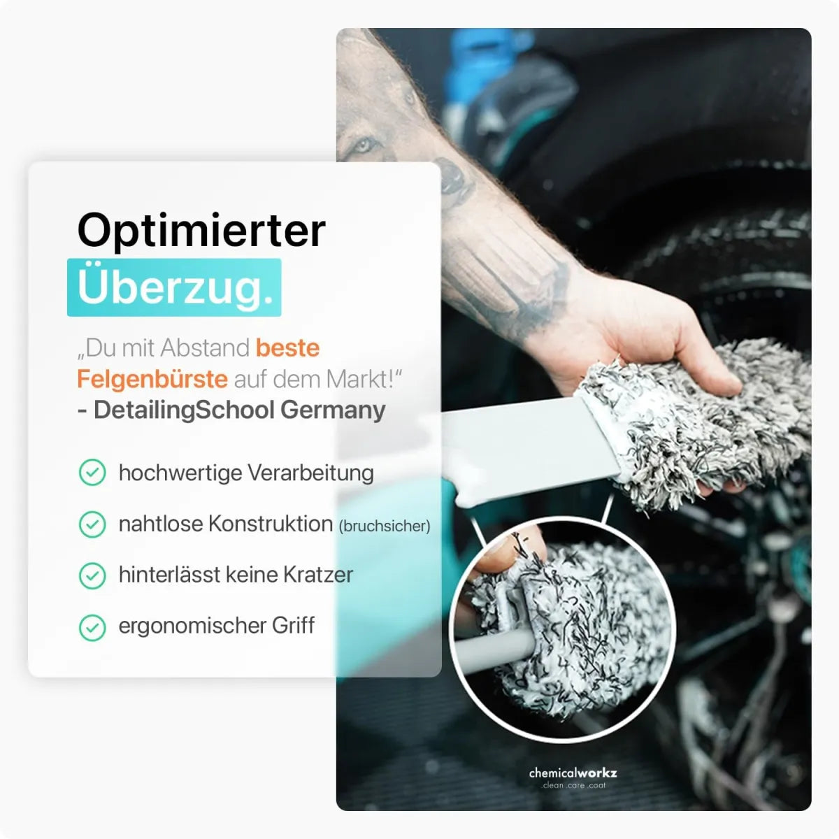 Flat Wheel Brush Mikrofaser Felgenbürste